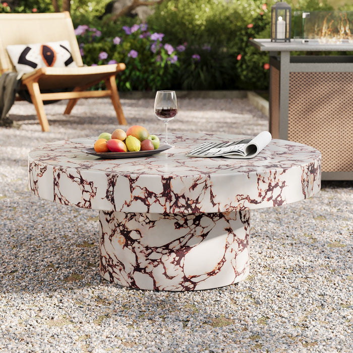 Alora Indoor - Outdoor Patio Concrete Round Coffee Table