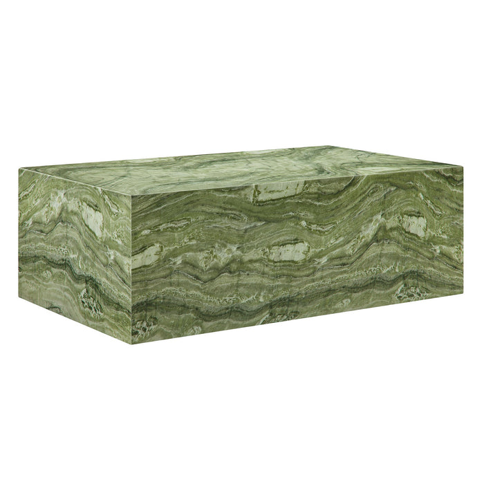 Modway Jordana Square Plinth Indoor - Outdoor Patio Concrete Coffee Table Living Room Furniture in Brown