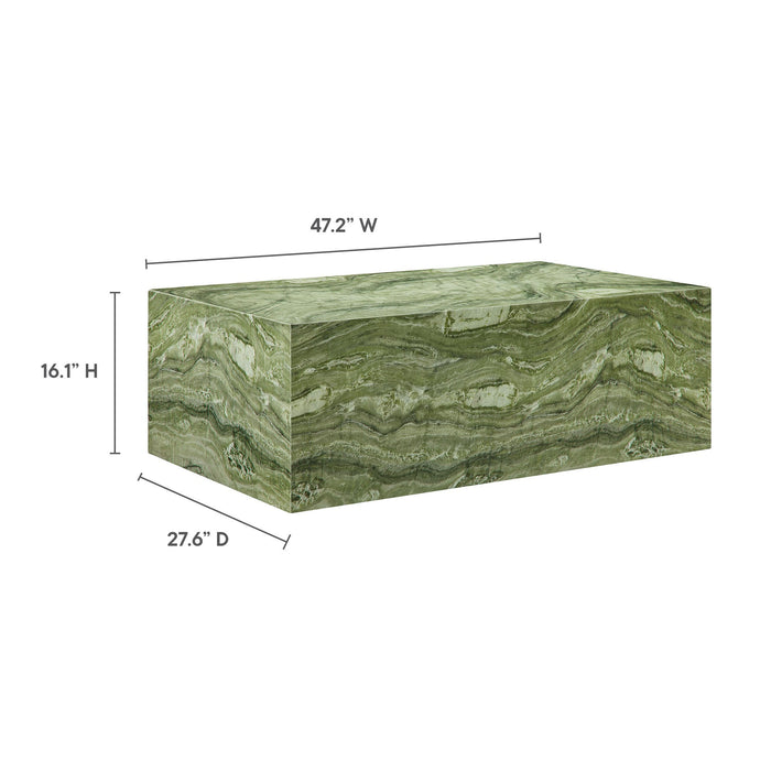 Modway Jordana Square Plinth Indoor - Outdoor Patio Concrete Coffee Table Living Room Furniture - Close-Up