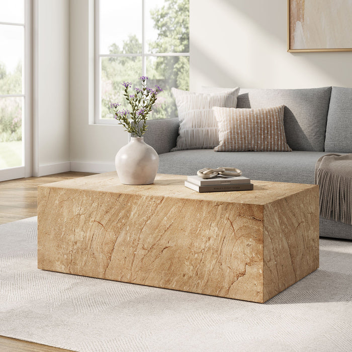 Modway Jordana Square Plinth Indoor - Outdoor Patio Concrete Coffee Table Living Room Furniture - View 14