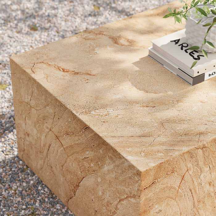 Modway Jordana Square Plinth Indoor - Outdoor Patio Concrete Coffee Table Living Room Furniture - View 15