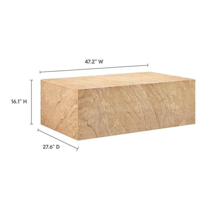 Modway Jordana Square Plinth Indoor - Outdoor Patio Concrete Coffee Table Living Room Furniture - View 13