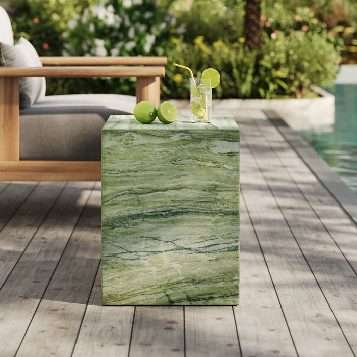 Modway Jordana Square Plinth Indoor - Outdoor Patio Concrete Side Table Living Room Furniture - Lifestyle View