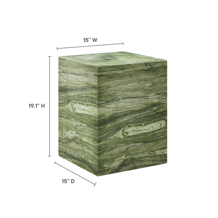 Modway Jordana Square Plinth Indoor - Outdoor Patio Concrete Side Table Living Room Furniture - Close-Up