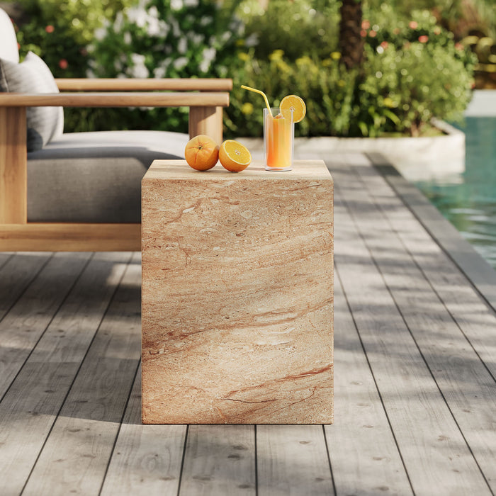 Modway Jordana Square Plinth Indoor - Outdoor Patio Concrete Side Table Living Room Furniture - View 14