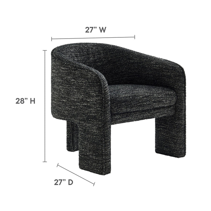 Modway Greer Barrel Accent Chair Living Room Furniture in Black - Detail View