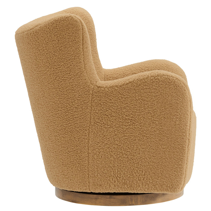 Modway Montrose Wingback Sherpa Swivel Accent Chair Living Room Furniture - Lifestyle View