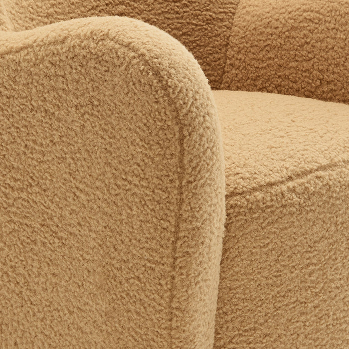 Modway Montrose Wingback Sherpa Swivel Accent Chair Living Room Furniture - Installation View
