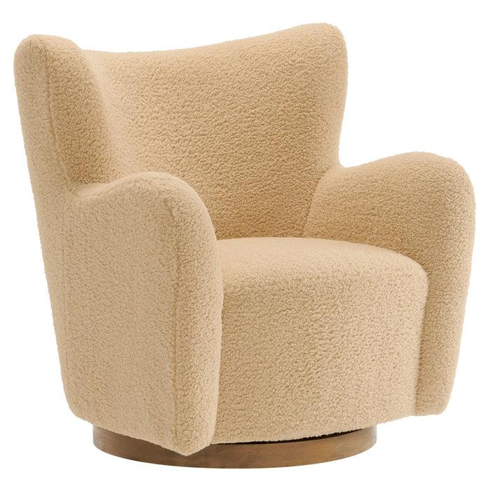 Modway Montrose Wingback Sherpa Swivel Accent Chair Living Room Furniture - View 26