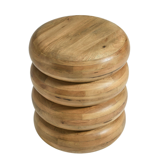 Ellery Round Stacked Wood Side Table
