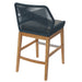 Wellspring Outdoor Patio Teak and Rope Counter Stool Blue Graphite