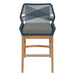 Wellspring Outdoor Patio Teak and Rope Counter Stool Blue Graphite