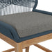 Wellspring Outdoor Patio Teak and Rope Counter Stool Blue Graphite
