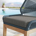 Wellspring Outdoor Patio Teak and Rope Counter Stool Blue Graphite