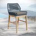 Wellspring Outdoor Patio Teak and Rope Counter Stool Blue Graphite