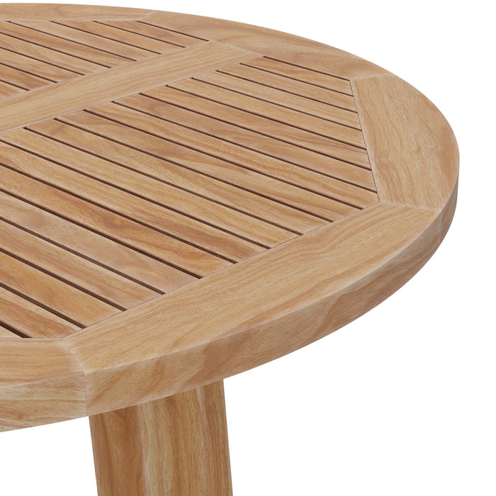 Wellspring 36" Outdoor Patio Teak Wood Bar Table Natural