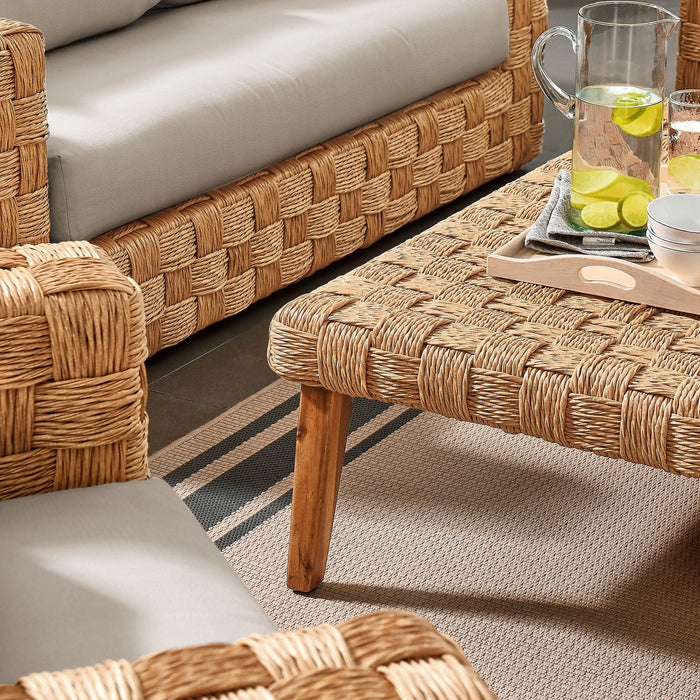 Modway Thames 4-Piece Outdoor Patio Wicker Rattan Furniture Set - Dimensions