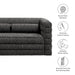 Modway Relle Channel Tufted Boucle Upholstered Loveseat Living Room Furniture in Gray - Side View