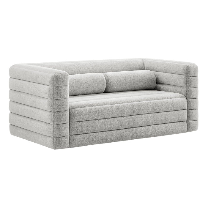 Modway Relle Channel Tufted Boucle Upholstered Loveseat Living Room Furniture - View 17