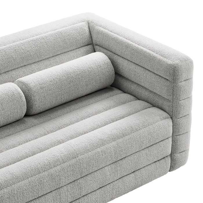 Modway Relle Channel Tufted Boucle Upholstered Loveseat Living Room Furniture - View 16
