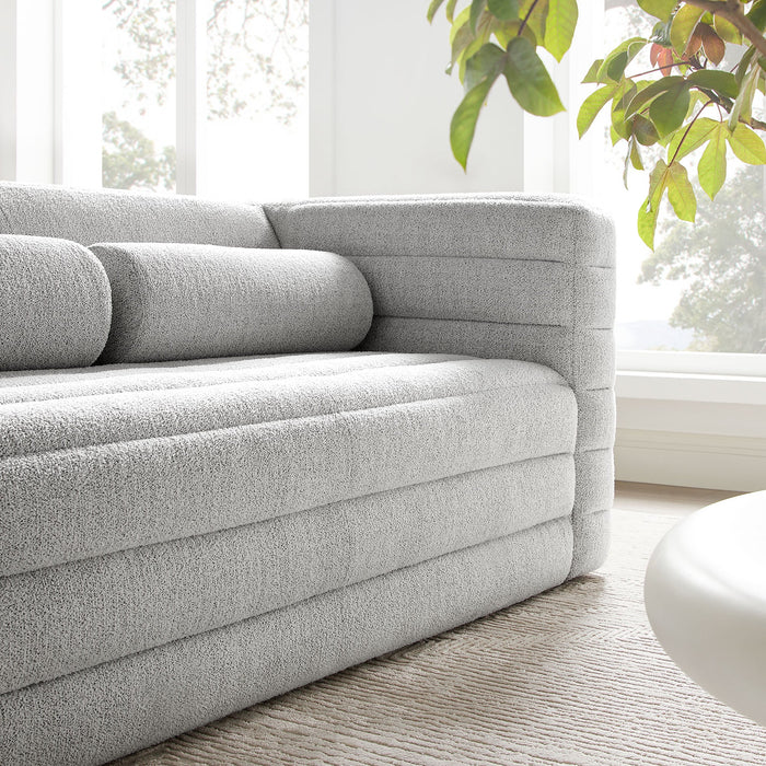 Modway Relle Channel Tufted Boucle Upholstered Loveseat Living Room Furniture - View 12
