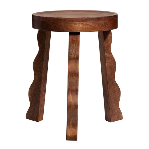 Modway Sorrel Carved Wood Stool Living Room Furniture in Brown