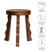 Modway Sorrel Carved Wood Stool Living Room Furniture in Brown - Side View