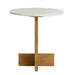 Modway Tarin Acacia Wood and Marble Side Table Living Room Furniture in Brown - Side View