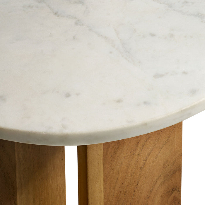 Modway Tarin Acacia Wood and Marble Side Table Living Room Furniture - Installation View