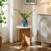 Modway Tarin Acacia Wood and Marble Side Table Living Room Furniture - Lifestyle View