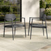 Aeris Stackable Outdoor Patio Aluminum Dining Armchair Set of 2 Charcoal