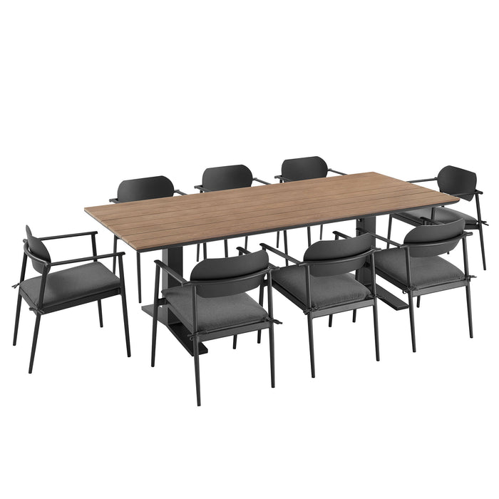 Aeris 9-Piece Outdoor Patio Aluminum Dining Set