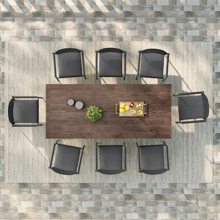 Aeris 9-Piece Outdoor Patio Aluminum Dining Set
