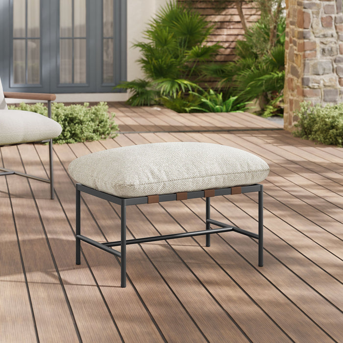 Raya Outdoor Patio Boucle Ottoman
