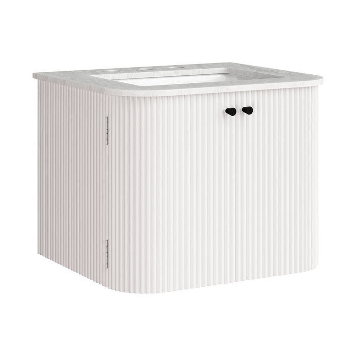 Zia Wall-Mount Bathroom Vanity with Marble Sink