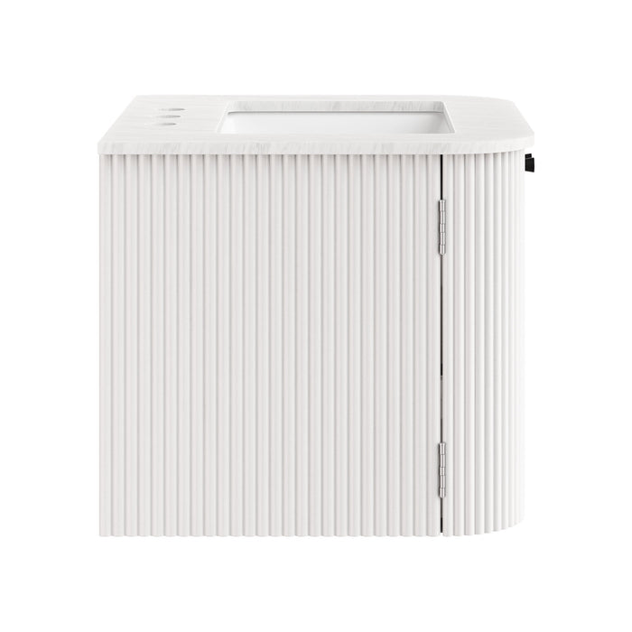 Zia Wall-Mount Bathroom Vanity with Marble Sink