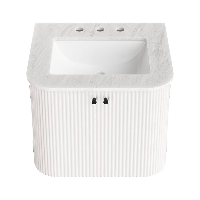 Zia Wall-Mount Bathroom Vanity with Marble Sink