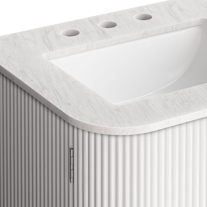 Zia Wall-Mount Bathroom Vanity with Marble Sink