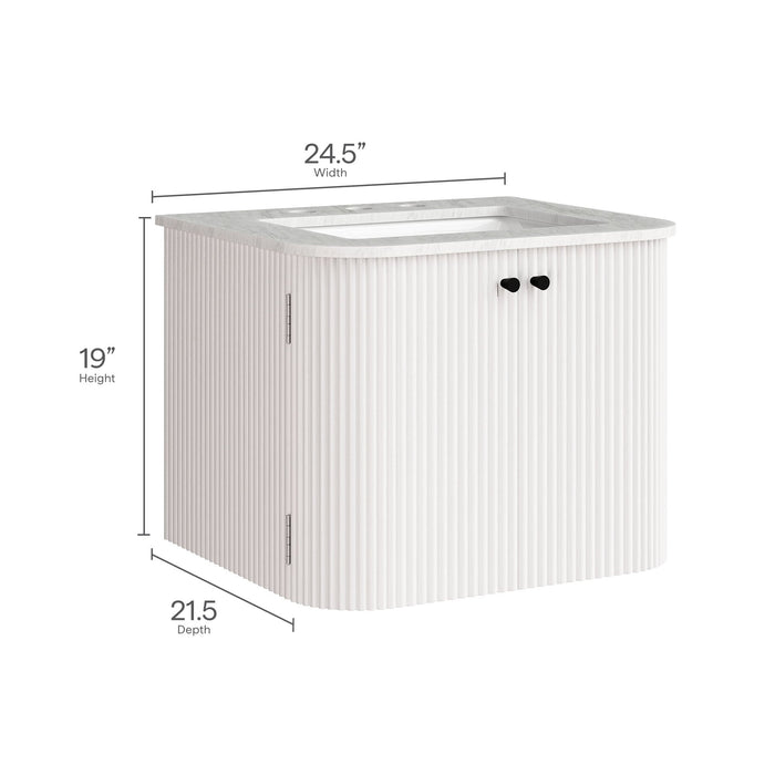 Zia Wall-Mount Bathroom Vanity with Marble Sink