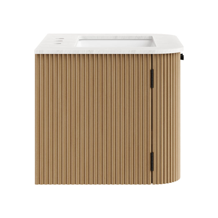 Zia Wall-Mount Bathroom Vanity with Marble Sink