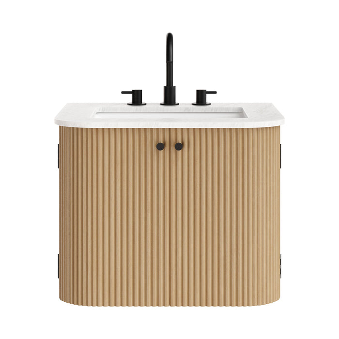 Zia Wall-Mount Bathroom Vanity with Marble Sink