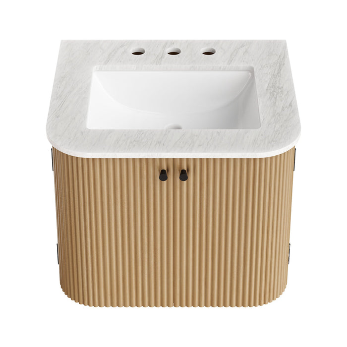 Zia Wall-Mount Bathroom Vanity with Marble Sink