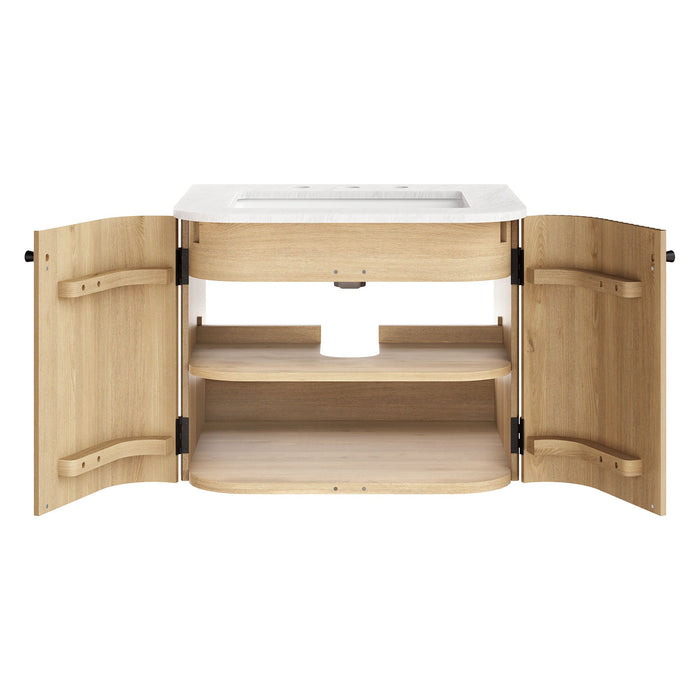 Zia Wall-Mount Bathroom Vanity with Marble Sink