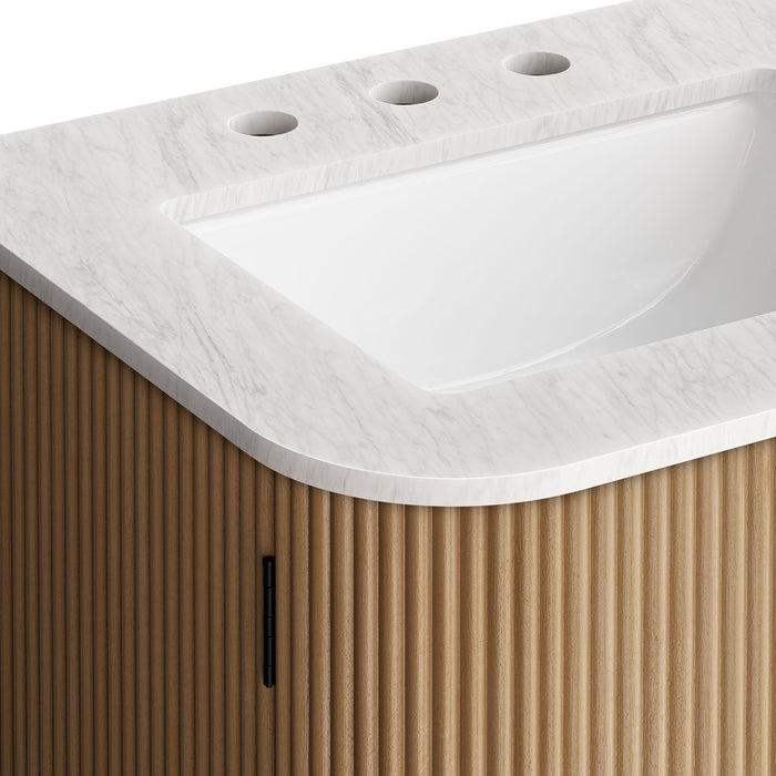 Zia Wall-Mount Bathroom Vanity with Marble Sink