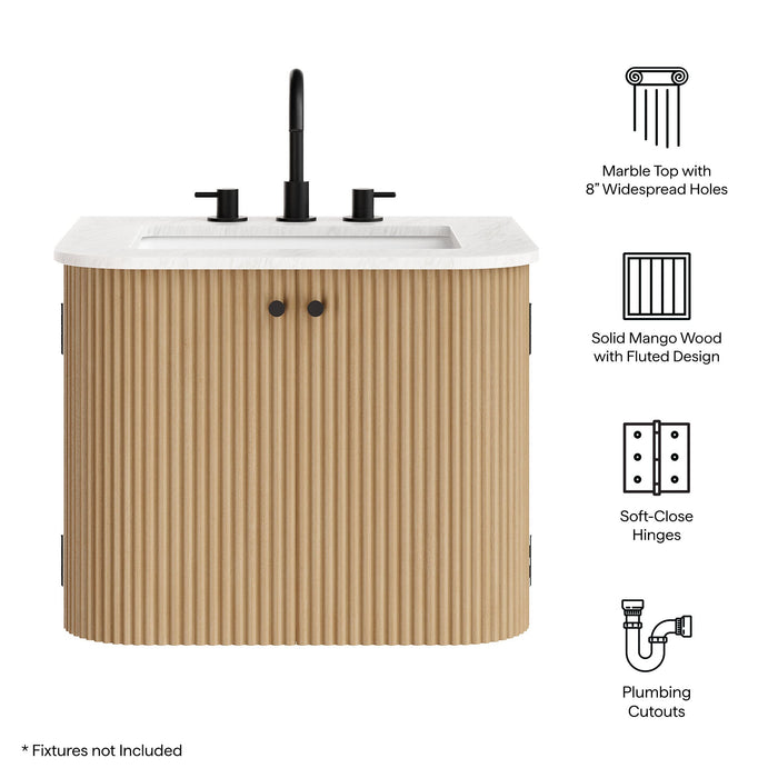 Zia Wall-Mount Bathroom Vanity with Marble Sink