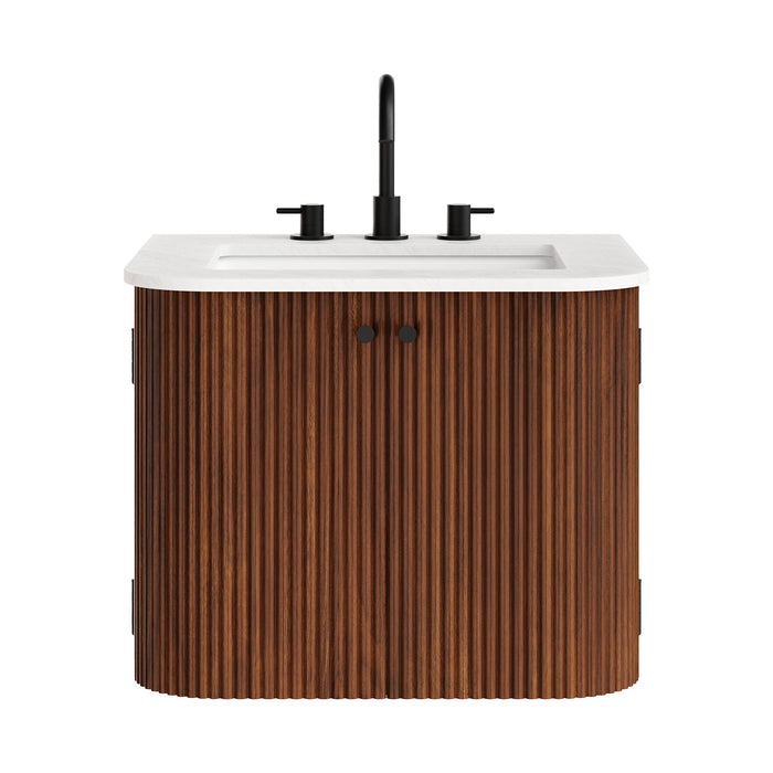 Zia Wall-Mount Bathroom Vanity with Marble Sink