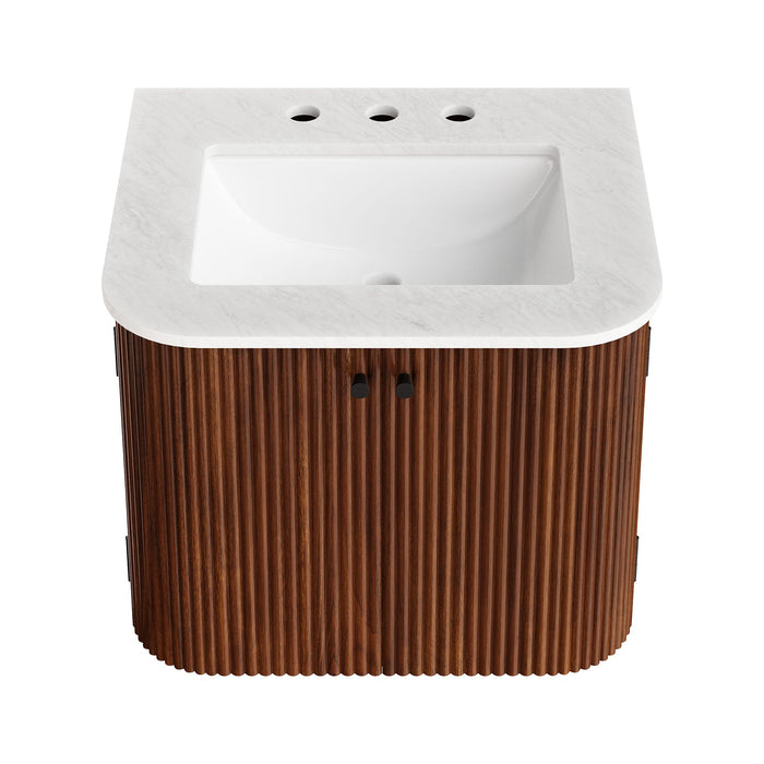 Zia Wall-Mount Bathroom Vanity with Marble Sink