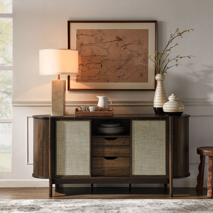 Modway Reid 63" Curved Sideboard Living Room Furniture - Close-Up