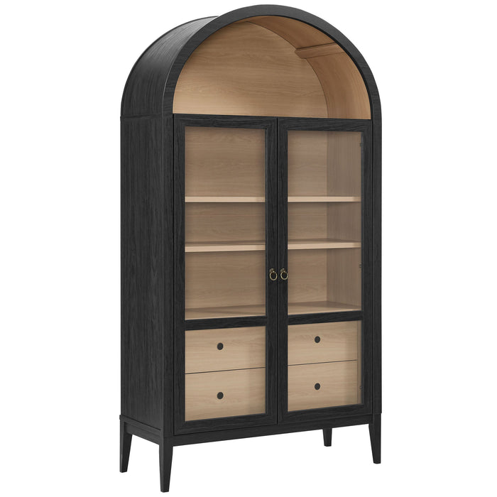 Nolan 74" Tall Arched Storage Display Cabinet