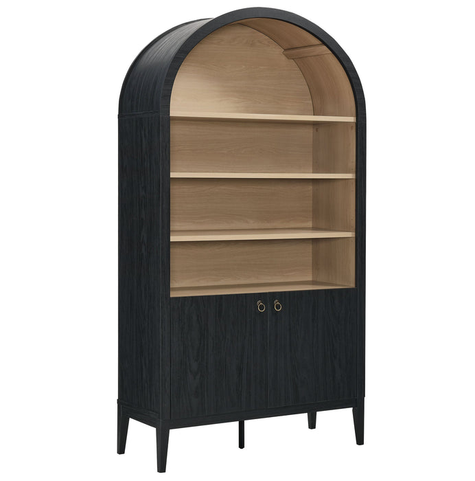 Nolan 74" Tall Arched Storage Display Cabinet Bookshelf
